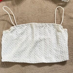 White Cable Knit Women's Top